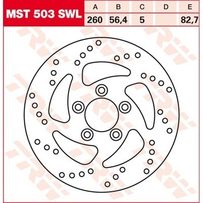 Disco de freno fijo redondo diseño Swing TRW MST503SWL