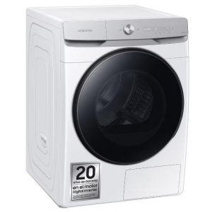 Secadora de condensación con bomba de calor Samsung DV16DG8600BWU3, 16kg, clase C, 155 kWh/100 ciclos, 64dB, Inverter, WiFi, Smarthings, AI Control, sensor humedad, Hygiene Care, 21 programas, Super Speed 40 min, autolimpieza, reversible, blanco