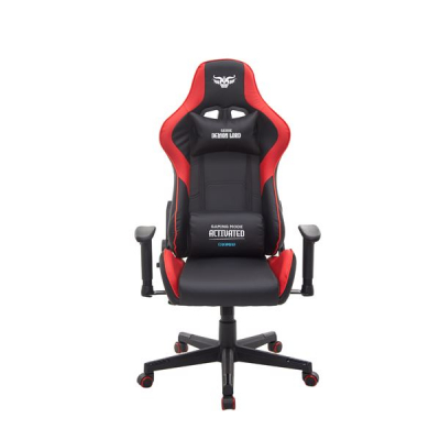 Cromad Serie Demon Lord Silla Gaming - Estructura Robusta - Piel Sintetica de Alta Calidad - Altura Regulable con Piston de Gas Clase 2 - Respaldo Reclinable - Cojin Lumbar y Cervical - Reposabrazos R