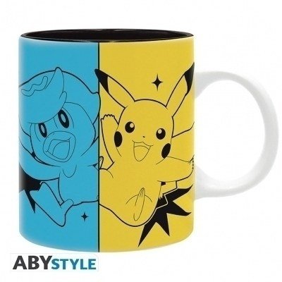 Taza abystyle pokemon - iniciales escarlata y purpura