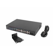 Lanberg RSFE-16P-2C-150 switch No administrado Gigabit Ethernet (10/100/1000) Energ?a sobre Ethernet (PoE) 1U Negro
