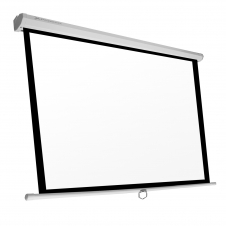 Pantalla manual Phoenix videoproyector pared y techo 169p 3mx3m posicion ajustable carcasa blanca tela super resistente PHPANTALLA-300M