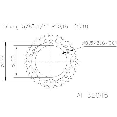 Corona ESJOT Aluminio 51-32045-51 dientes 51-32045-51