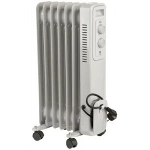 Radiador de aceite Jata JCRA2307, 1.500 W, 7 elementos, 3 potencias, termostato regulable, blanco