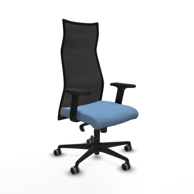 Albacete malla sincro malla negra bali azul cielo brazos 2D base nailon ruedas 65mm engomadas