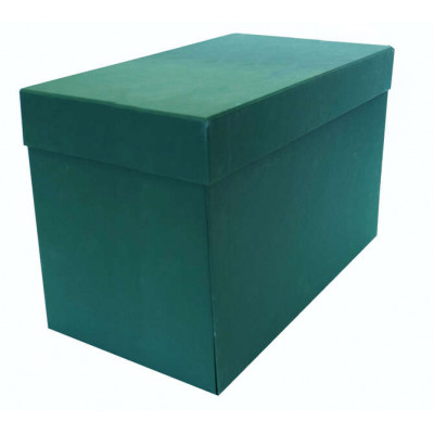 Elba Caja de Transferencia Tamaño Folio - Lomo de 20cm - Tapa Protectora y Solapa Abatible - Fabricada en Carton Reciclado Forrado con Geltex - Medidas 38.5x25.3x20.5cm - Color Verde