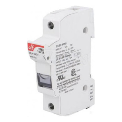 Portafusible CARRIL DIN fusible 10,3x38mm DF ELECTRIC 485150