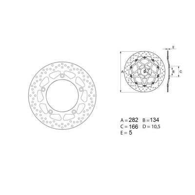 Disco de freno Brembo 68B407F8 68B407F8