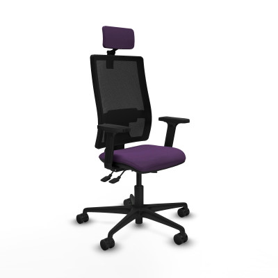 Bormate asincro malla negra bali morado brazos 2D base nailon cabecero 2D ruedas 65mm nailon