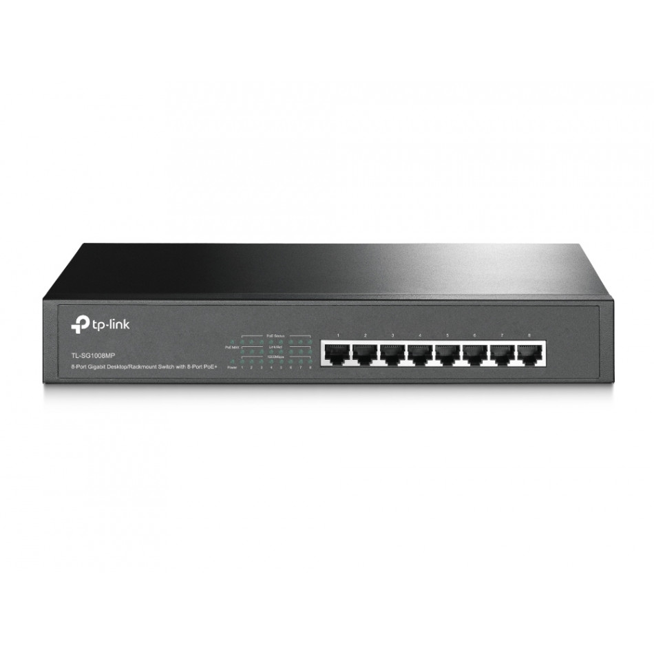 TP-Link - TL-SG1008MP No administrado Gigabit Ethernet (PoE) 1U Negro