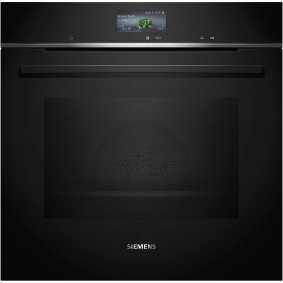 Horno multifunción Siemens HB776G1B1 iQ700, 71 litros, pirólisis, humidClean, perfectCooking 4D Plus, Home Connect, clase A+, negro