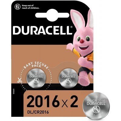 Duracell Pilas Litio de Boton DL2016 3V - Tecnologia Baby Secure - 2 Unidades
