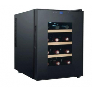 Vinoteca Infiniton WCL-12L, 12 botellas, 47 x 34.5 x 49 cm, clase G, 129 kWh año, 26dB, display, luz LED, cristal negro