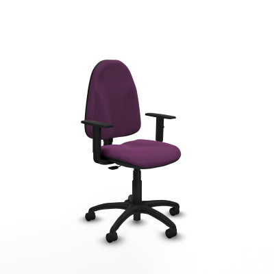 Algarra CP similpiel morado brazos 1D base poliamida ruedas nailon 50mm