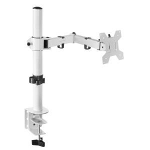 MARM1 Blanco, Soporte de Monitor de Brazo para Pantallas Hasta 32, Articulado y Regulable en Altura, Estructura Robusta, Compatible con VESA75 y VESA100