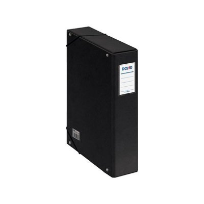 DOHE Caja de proyectos carton forrado lomo 70mm con etiqueta 245x350mm negro