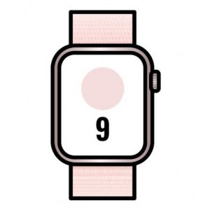 Apple Watch Series 9/ GPS/ 45mm/ Caja de Aluminio rosa/ Correa Deportiva Loop rosa Claro