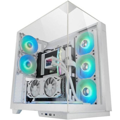 Caja ordenador gaming mars gaming mc3gf atx frgb cristal templado blanco