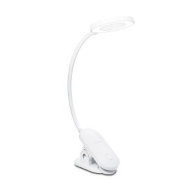FLEXO DE PINZA PHILIPS FORYS CLIP LED 5W BATERIA RECARGABLE 4000K LUZ NEUTRA REGULABLE COLOR BLANCO