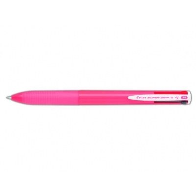 Pilot Boligrafo de Bola Retractil Super Grip G4 - 4 Colores - Punta 1.0mm - Trazo 0.27mm - Cuerpo Rosa