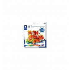 Staedtler Pasteles al Oleo 2420 Pack de 48 Ceras Blandas - Resistencia a la Rotura - Extremadamente Brillantes - Colores Surtidos