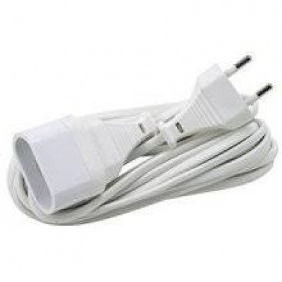 Prolongador Electrico Clavijas Macho-Hembra 4mm BLANCO 5m