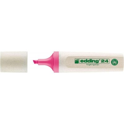 Edding 24 EcoLine Marcador Fluorescente - Punta Biselada - Trazo entre 2-5mm - 90% de Plastico Reciclado - Etiqueta Ecologica Blue Angel - Color Rosa
