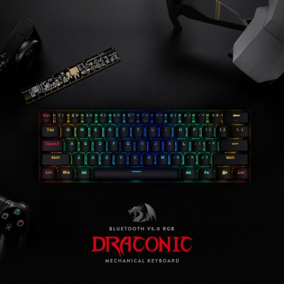 Redragon - DRACONIC Teclado Mecánico Gaming RGB Negro - Layout USA OUTLET