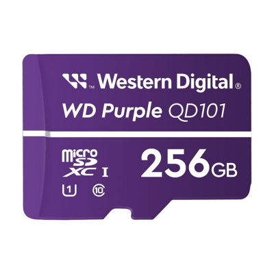 Tarjeta de memoria micro sdxc wd western digital purple sc qd101 256gb uhs - i cl10