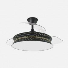 Ventilador Decor 72w Negro/negro Plata 108d 3asp 7200lm 3000-4000-6000k Remoto+memo+temp