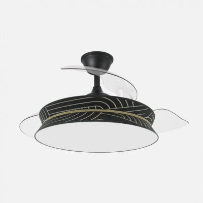 Ventilador Decor 72w Negro/negro Plata 108d 3asp 7200lm 3000-4000-6000k Remoto+memo+temp
