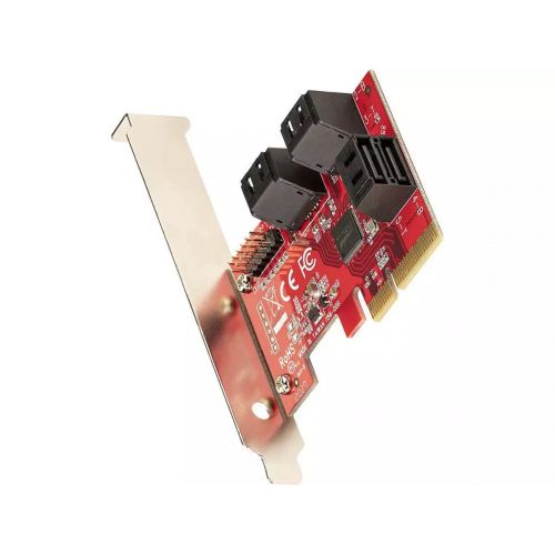 Tarjeta PCIe SATA - Tarjeta Controladora PCI Express de 6 Puertos SATA - 6Gbps - con Bracket de Perfil Bajo - con Conectores SATA Apilados - ASM1166 sin RAID