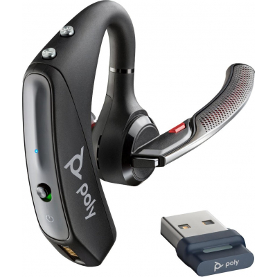 Auricular inalámbrico Plantronics Voyager 5200 - Bluetooth | Incluye cable USB-A a micro USB y llave BT700 | Micrófono integrado | Color negro