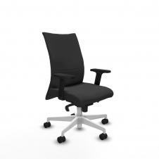 Piqueras y Crespo Albacete confidente sincro similpiel gris oscuro brazos 2D base blanca ruedas 65 mm nailon