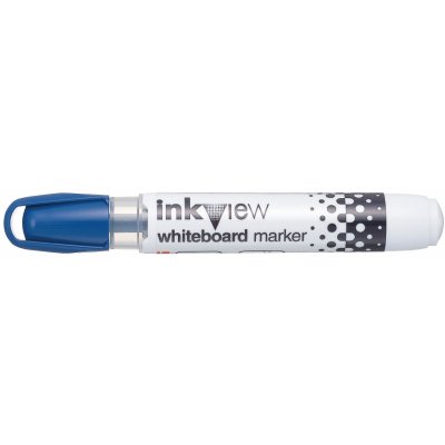 Uni-ball PWB-202 Inkview Marcador de Pizarra Blanca - Punta Conica 1.8-2.2mm - Zona Transparente para Nivel de Tinta - Escritura Brillante y Facil Borrado - Color Azul