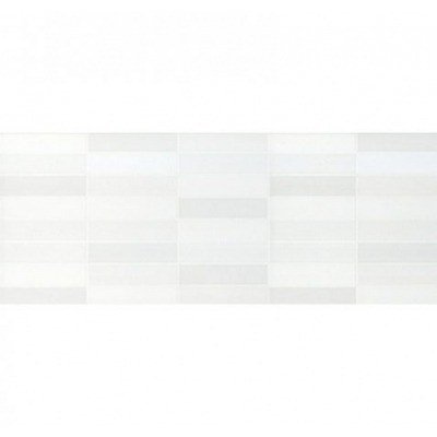 AZULEJO PASTA ROJA 20 X 50 CM. MOSAICO MIX BLANCO