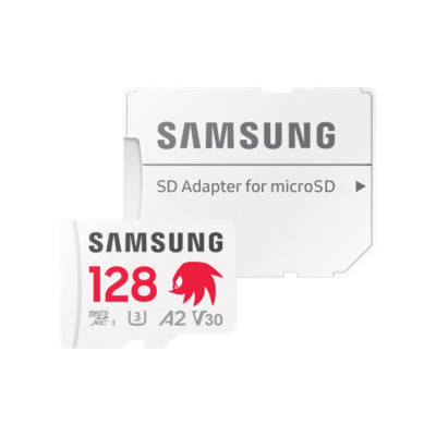 Tarjeta memoria micro sd samsung 128gb sonic pro plus clase 10 u3 v30 a2 + adaptador sd