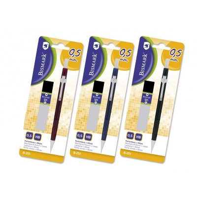 BISMARK PORTAMINAS CON MINAS 0,5MM BLISTER COLORES SURTIDOS