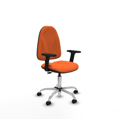 Algarra CP bali naranja brazos 2D base cromada ruedas engomadas 50mm