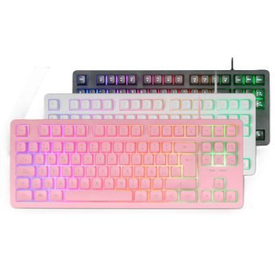 Teclado Gaming SemiMecánico Mars Gaming MK023/ Rosa