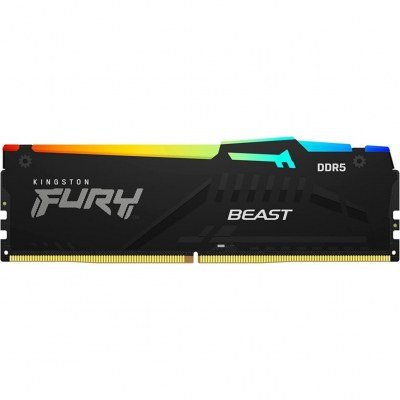 Memoria ram ddr5 8gb kingston - 5200 mhz - pc5 - 41600 - fury beast rgb - cl36 - 1.25v - am5
