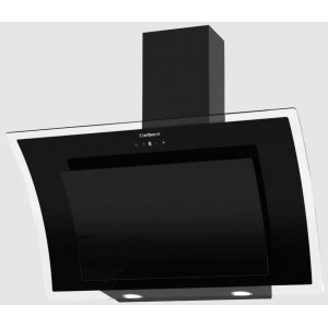 Campana decorativa de pared inclinada Corberó NYASA9000B, vertical, 90 cm, 831 m3/h, clase A++, 6 velocidades, 64dB, filtro aluminio, 2 luces LED, cristal negro