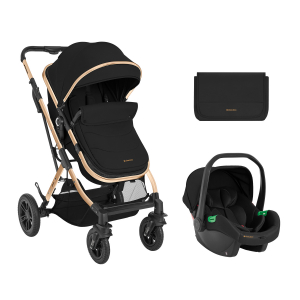 Carrito de bebé Kikkaboo 3 en 1 asiento transf. Kaia Negro 2024