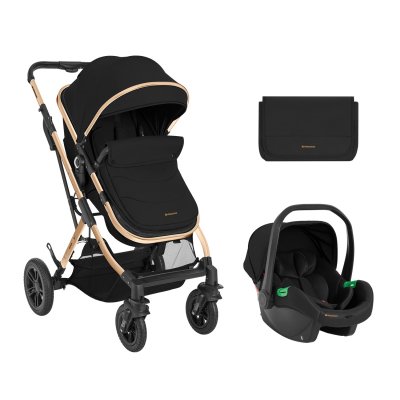 Carrito de bebé Kikkaboo 3 en 1 asiento transf. Kaia Negro 2024