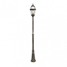 Farola Exterior Aluminio Becrux 1xe27 Neg/oro Ip44 234x25x25 Cm Regulable En Altura