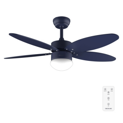 Cecotec EnergySilence Aero 4260 Full Purple Ventilador de Techo con 5 Aspas Reversibles y Luz - 40W - Diametro de 42 - 3 Tonos LED - Temporizador - 6 Velocidades - Color Azul Marino