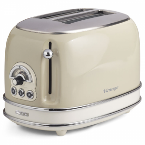 Tostador Ariete 155/13, 2 ranuras cortas, 810W, beige vintage