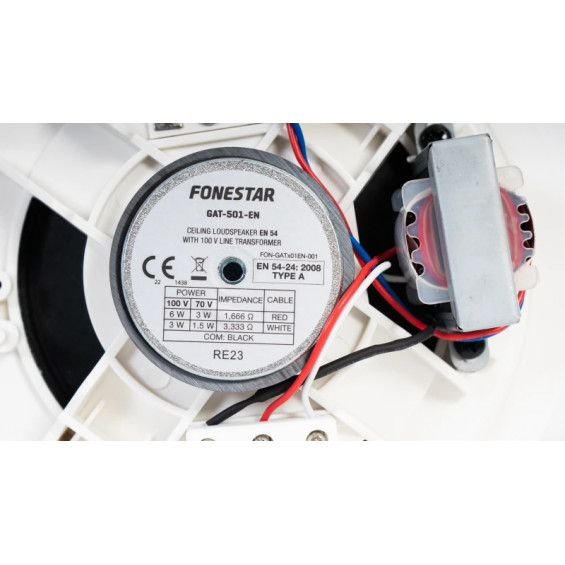 Altavoz de techo con transformador de línea de 100 V certificado EN 54 Fonestar GAT-501-EN - imagen 6