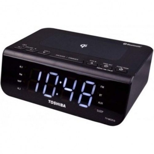 Despertador Toshiba TY-WCR10/ Radio FM/ Puerto de Carga USB/ Base de Carga Inalámbrica