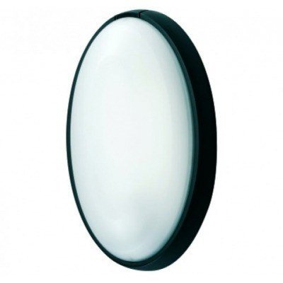 APLIQUE ANTIVANDALICO OVAL PLASTICO NEGRO 100W